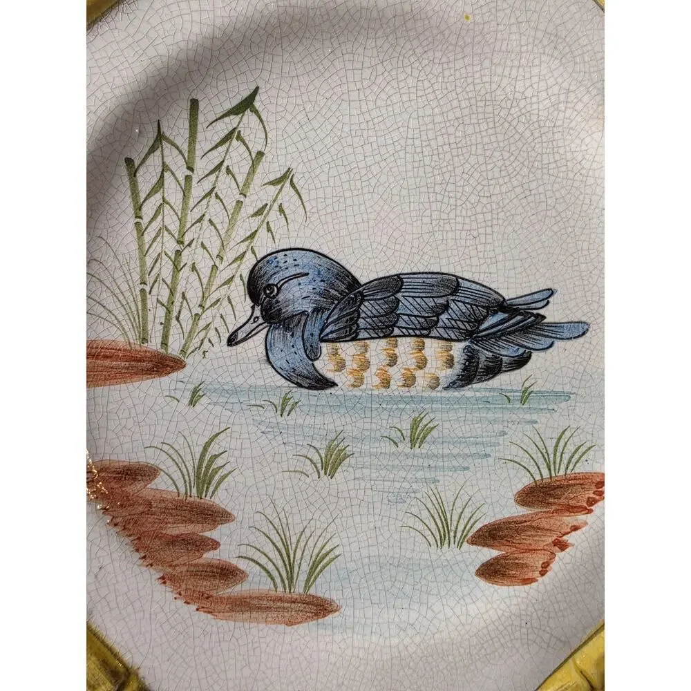 Ducks Bird Stoneware Dinner‎ Plates Set/4 Thanksgiving Made In Italy