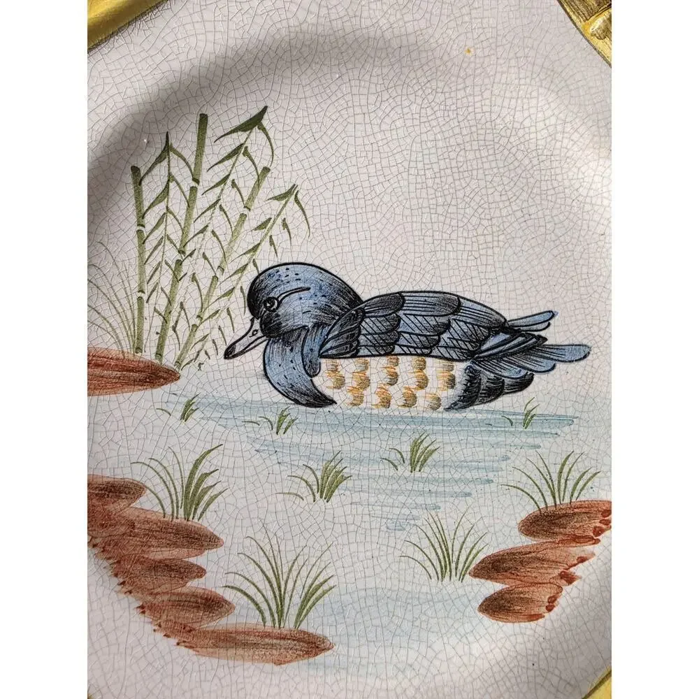 Ducks Bird Stoneware Dinner‎ Plates Set/4 Thanksgiving Made In Italy