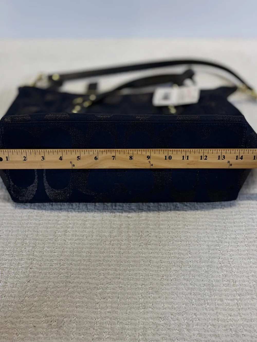 Coach NWT F26243 Signature Metallic Midnight Large Satchel Bag