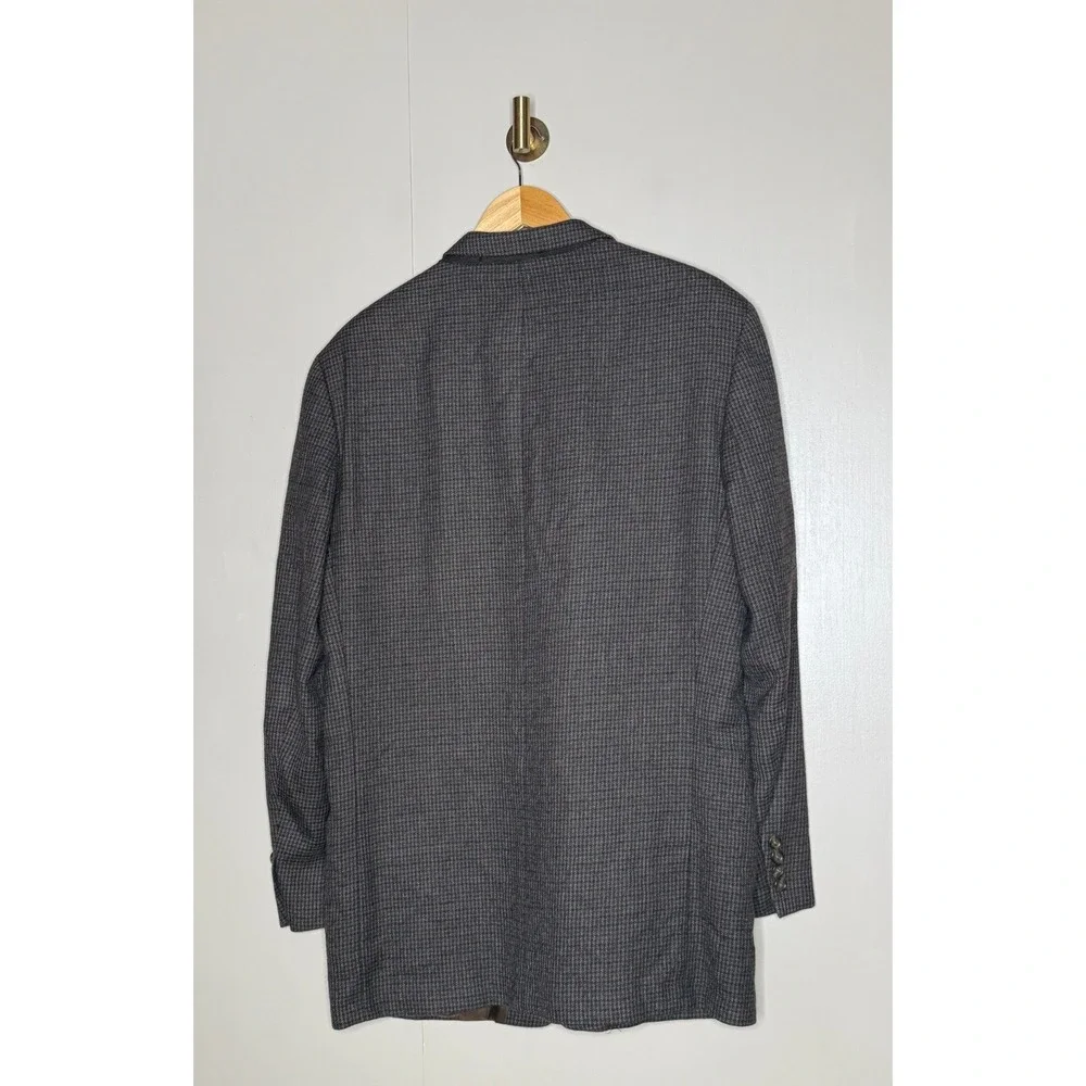 Ralph Lauren Mens Pure New Wool Houndstooth Blazer‎ Sport Coat Brown Grey 42R