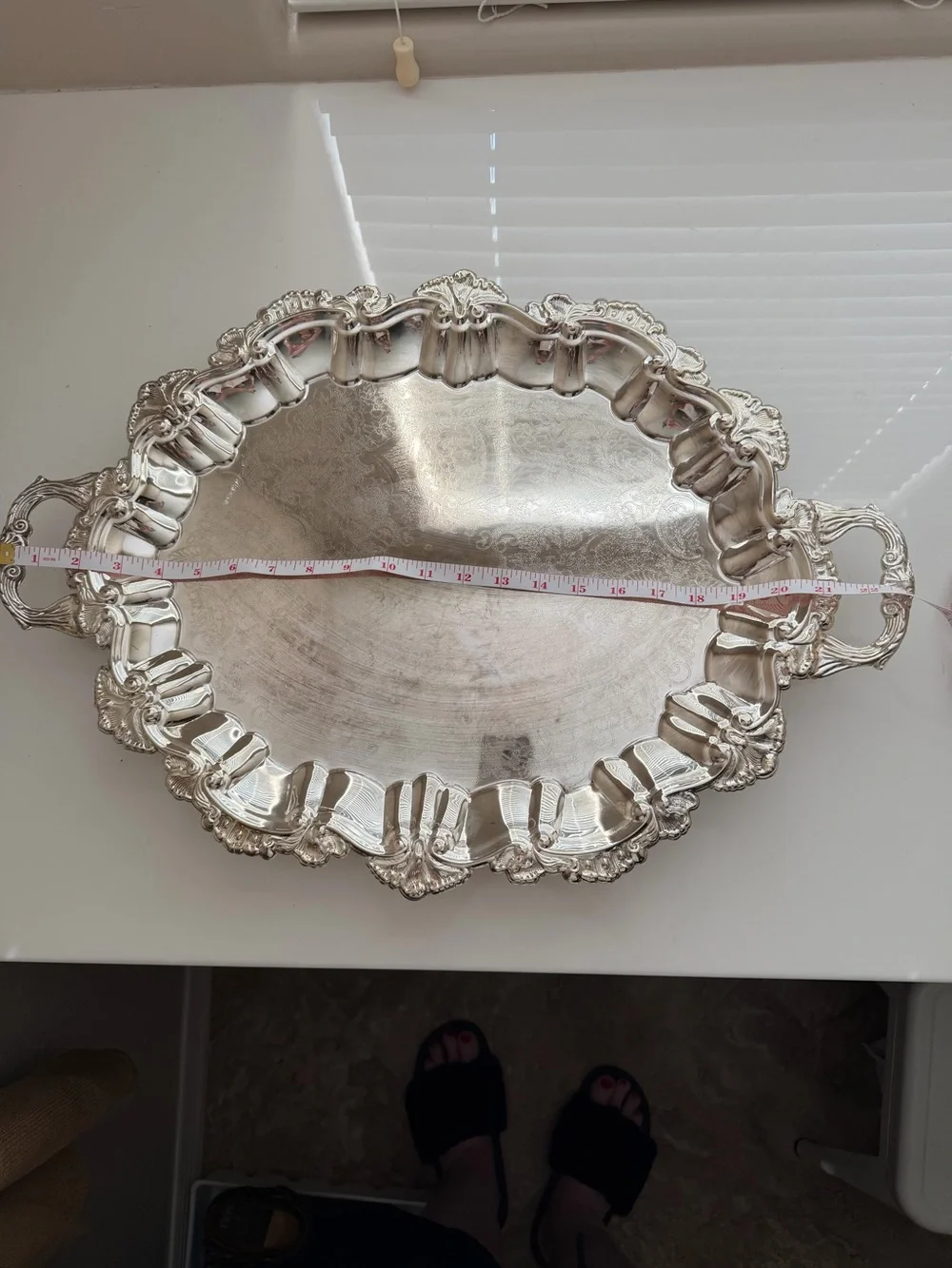 Vintage International Silver Company Footed Silver-plate Serving Tray Platter