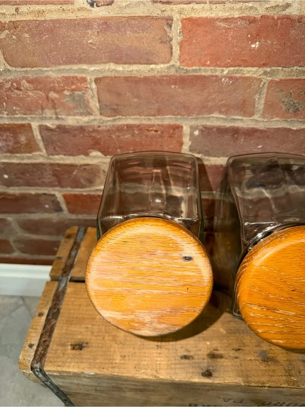 N/A wooden glass tones