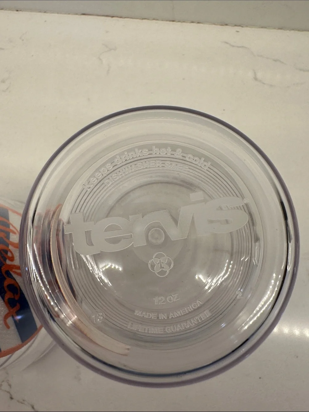 TERVIS “Relax” Double Wall Tumbler - Clear with Blue & Orange Accent