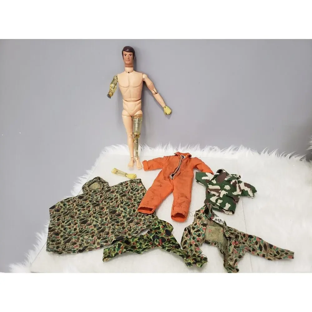 READ 1964 GI JOE MIKE POWERS ATOMIC MAN Action Figure Jumpsuit Camouflage Poncho