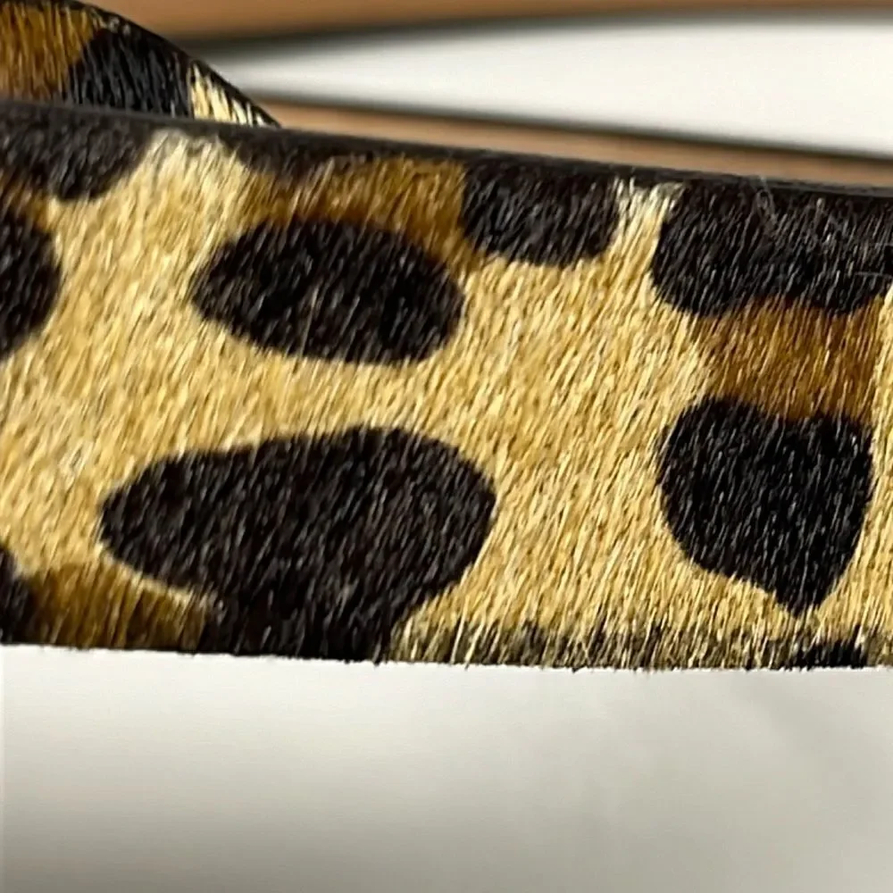 Royal Albartross Women’s Leopard Animal Print Hair Textured Adjustable Belt Med