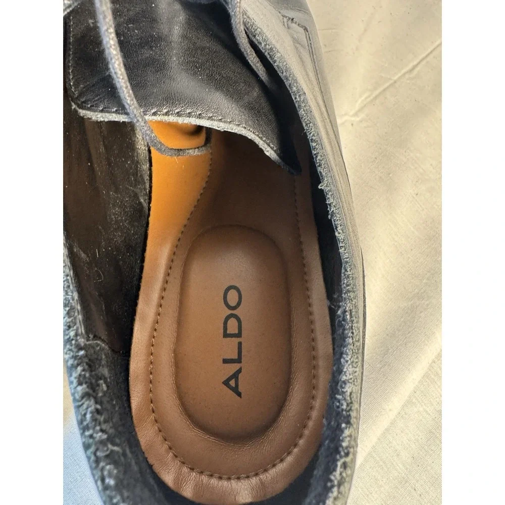 Aldo Viscomi Oxford Black Plain Toe Derby Dress Shoes, Size 11