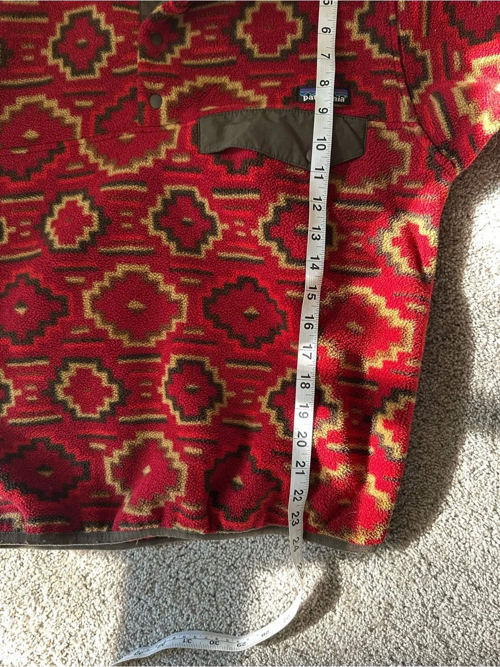 VTG Patagonia Synchilla Snap T Fleece Pullover Jacket Sweater Geometric Aztec
