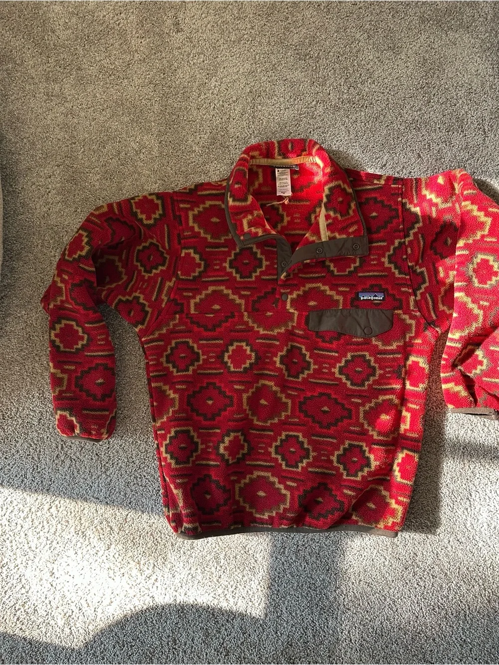 VTG Patagonia Synchilla Snap T Fleece Pullover Jacket Sweater Geometric Aztec