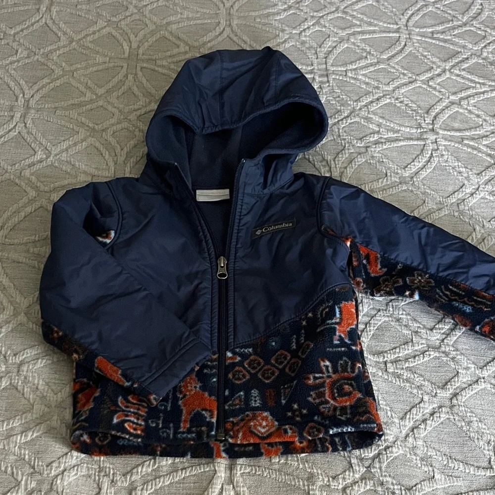 Columbia Kids' Navy and Patterned Hooded Jacket