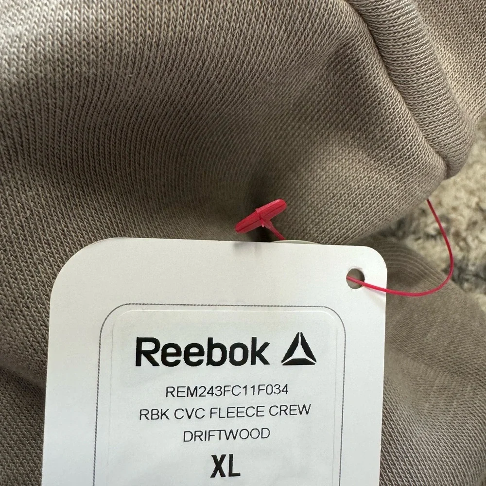 Reebok men’s fleece crewneck driftwood