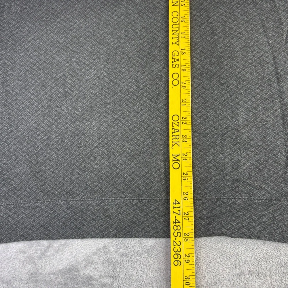 Straight Down‎ Pullover Men Large Grey Henley Mock Neck 1/4 Button Golf Sweater