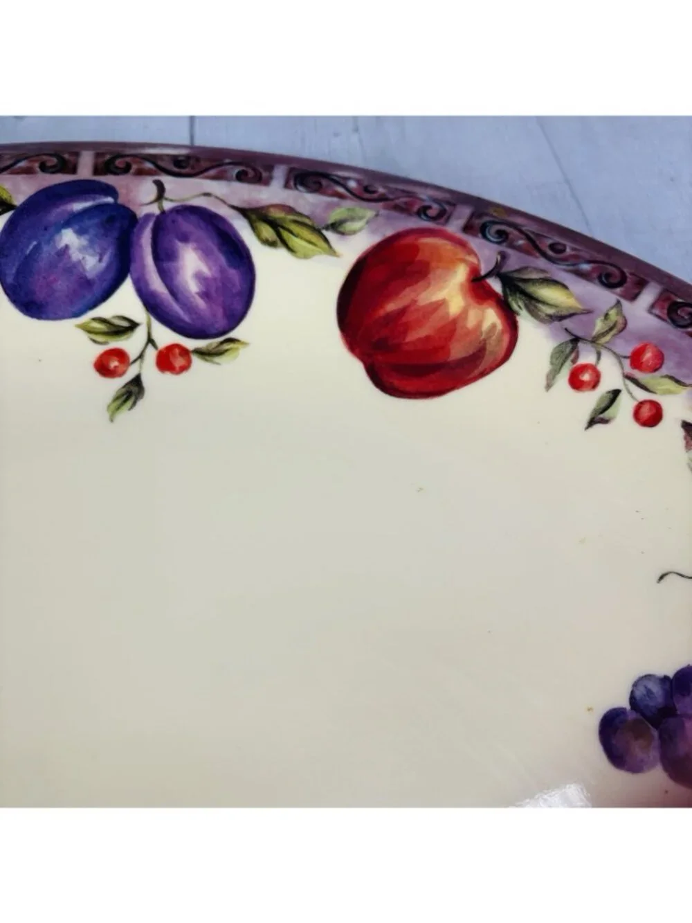 JC Penny Home Collection FRUIT MULTI Purple Melamine Large Oval Serving Platter