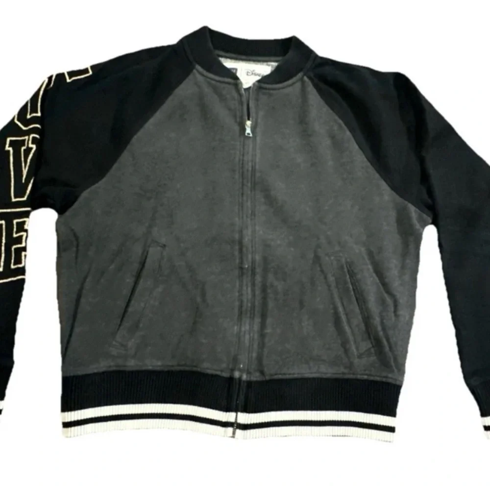 Gap x Disney Mickey Letterman Jacket Black Embroidered Love Spellout Girls Small