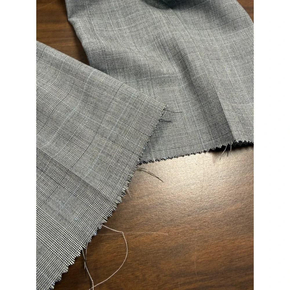 Jos A Bank 100% Wool Suit Gray Glen Plaid Classic 42L 38xUnfinished $585Retail
