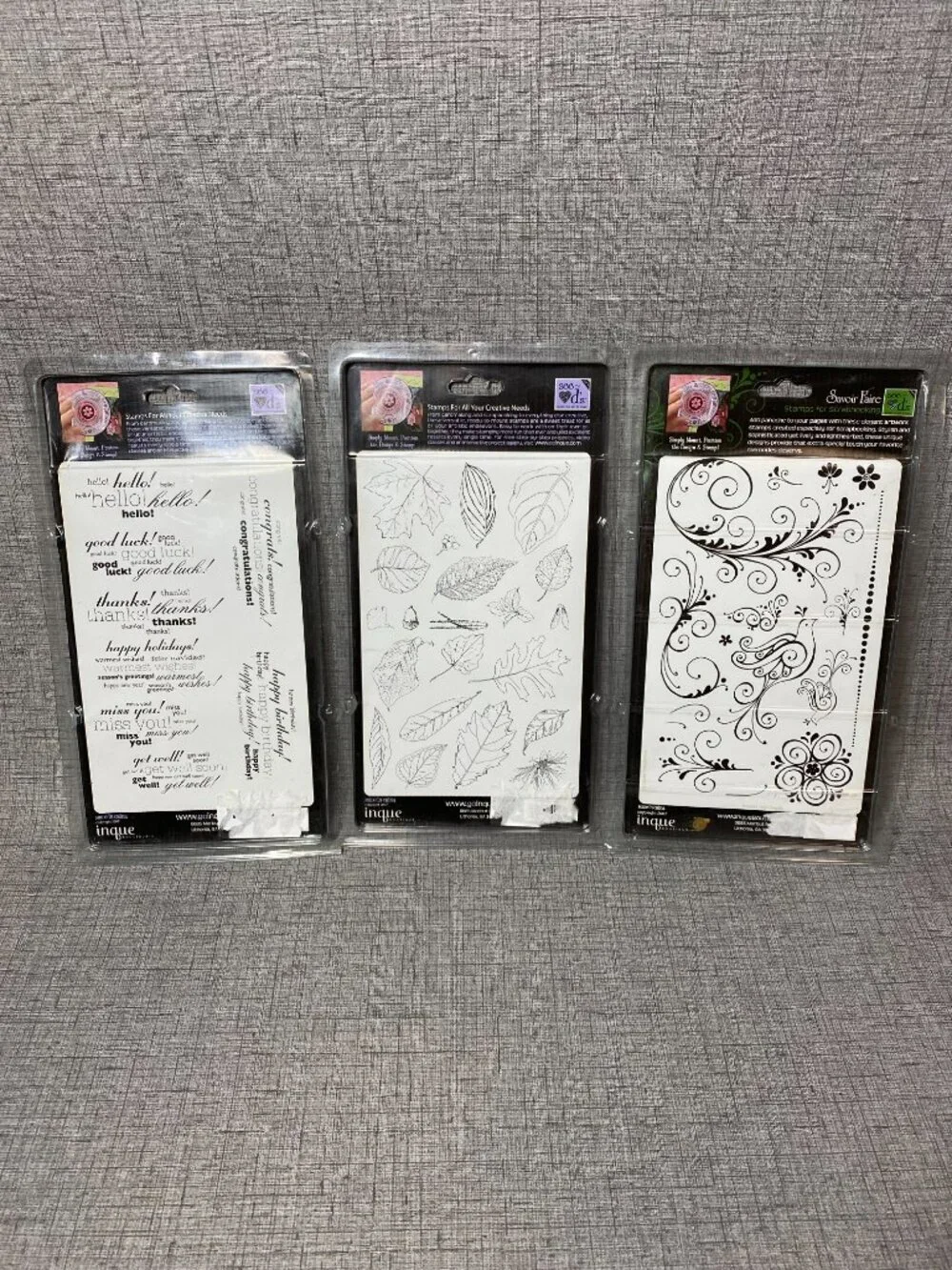 D's Sugar Shoppe Rubber Cling Stamp Sets 3Pc Lot New Old Stock 2007
