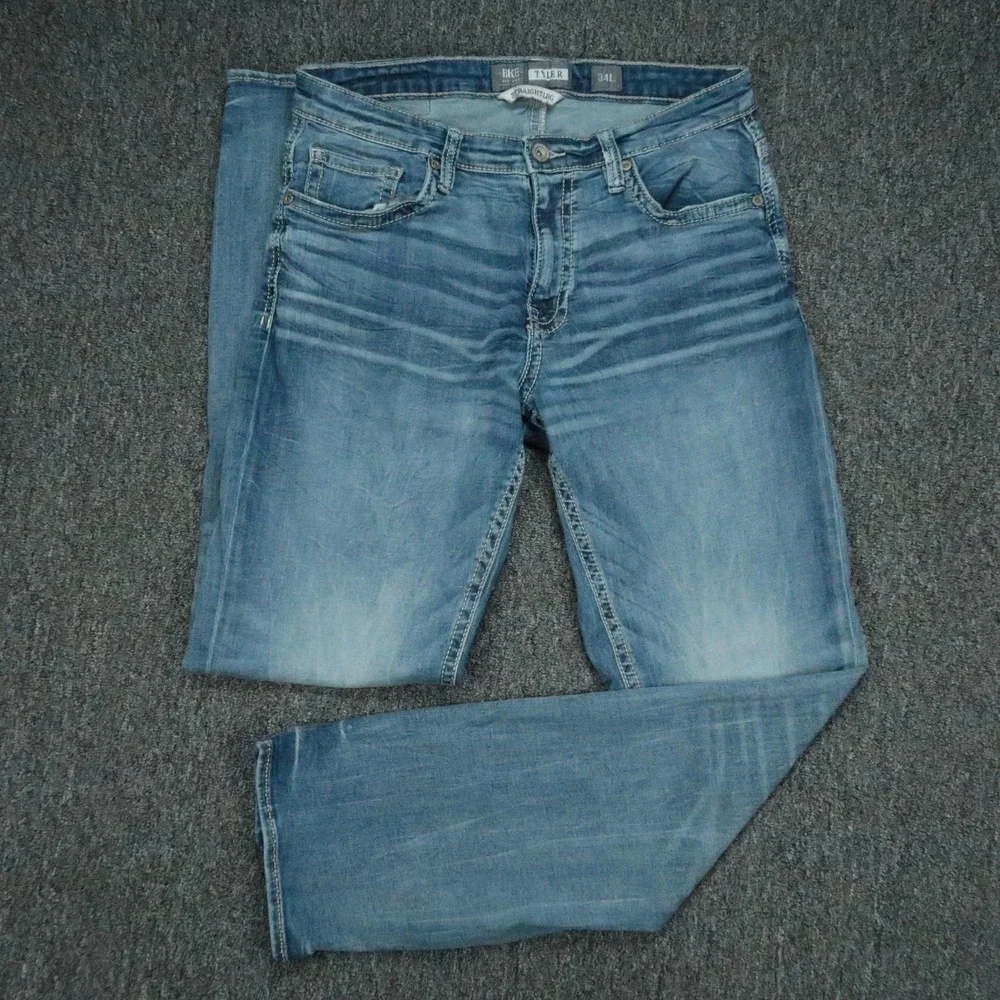 Buckle BKE Jeans Mens 34x34 Blue Tyler Straight Leg Medium Wash 5 Pocket VTG