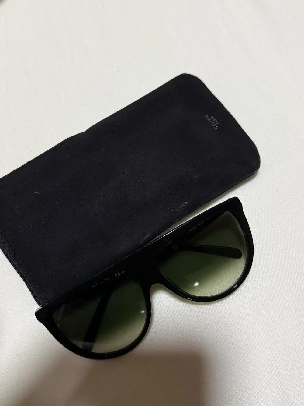 Celine Black Frame Sunglasses with Green Gradient Lenses