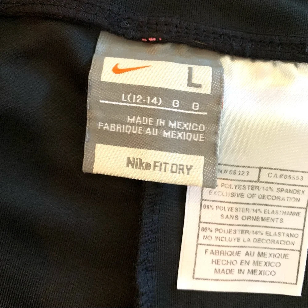 Nike Dri-FIT black and pink athletic capri pants Size Large