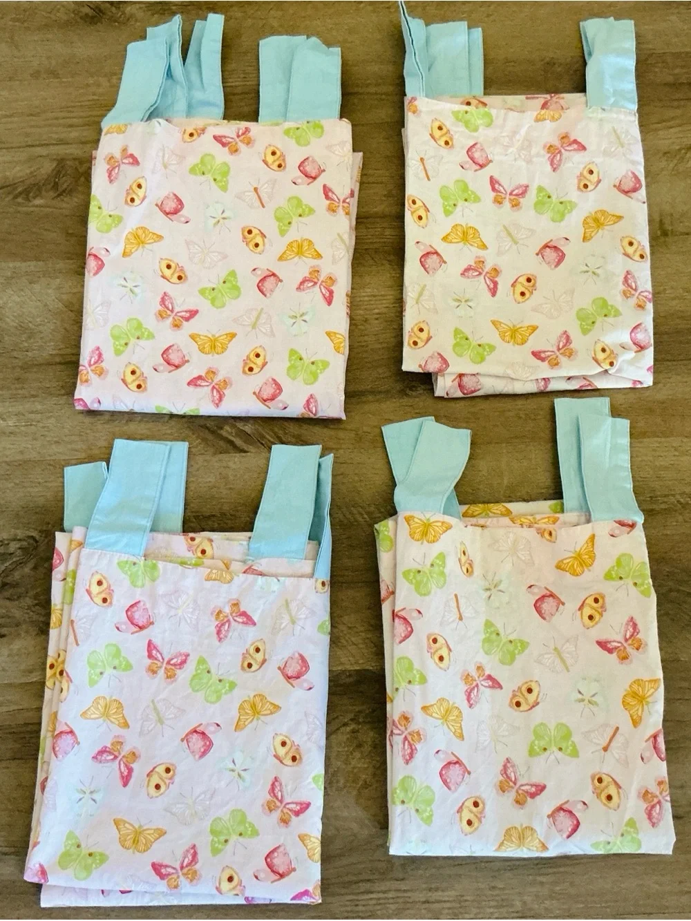 Butterfly Curtains Set of 4 Window DEBREUYN Nursery Baby Girl Decor Pink Tab Bl