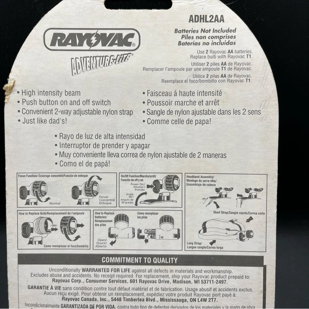 NEW Rayovac ADVENTURE-Lite KIDS Weatherproof Head Lite SEALED Rare