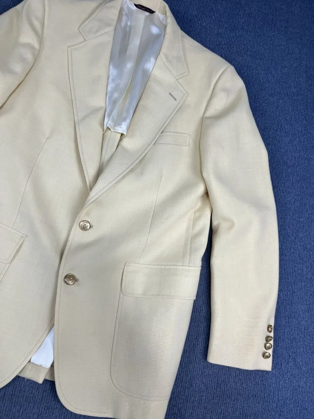 Cricketeer Mens  Yellow Blazer 2-Button Sport Coat 38