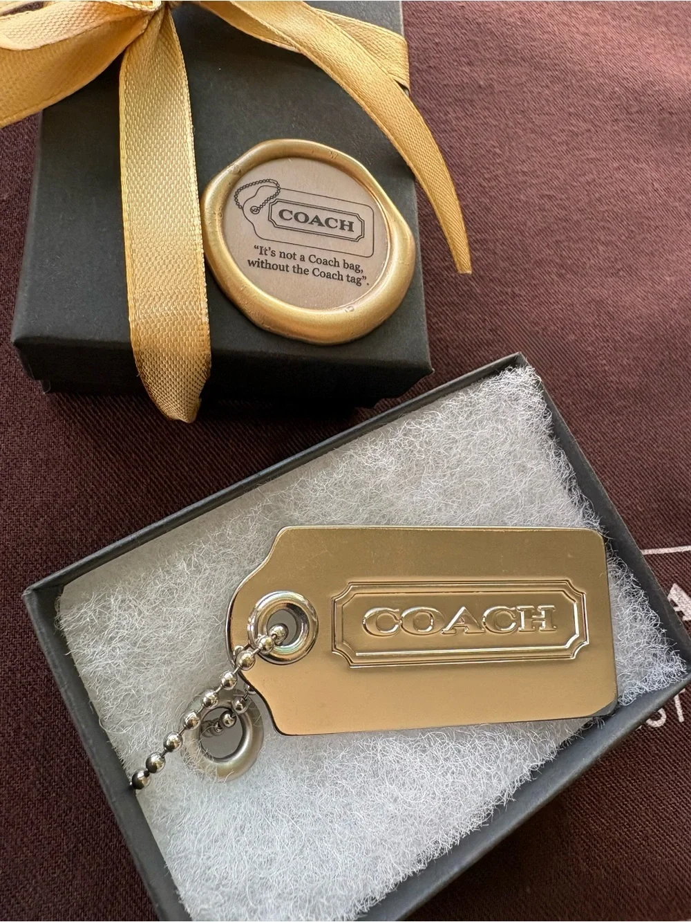 RARE Y2K Coach Solid Metal Hangtag 2.5