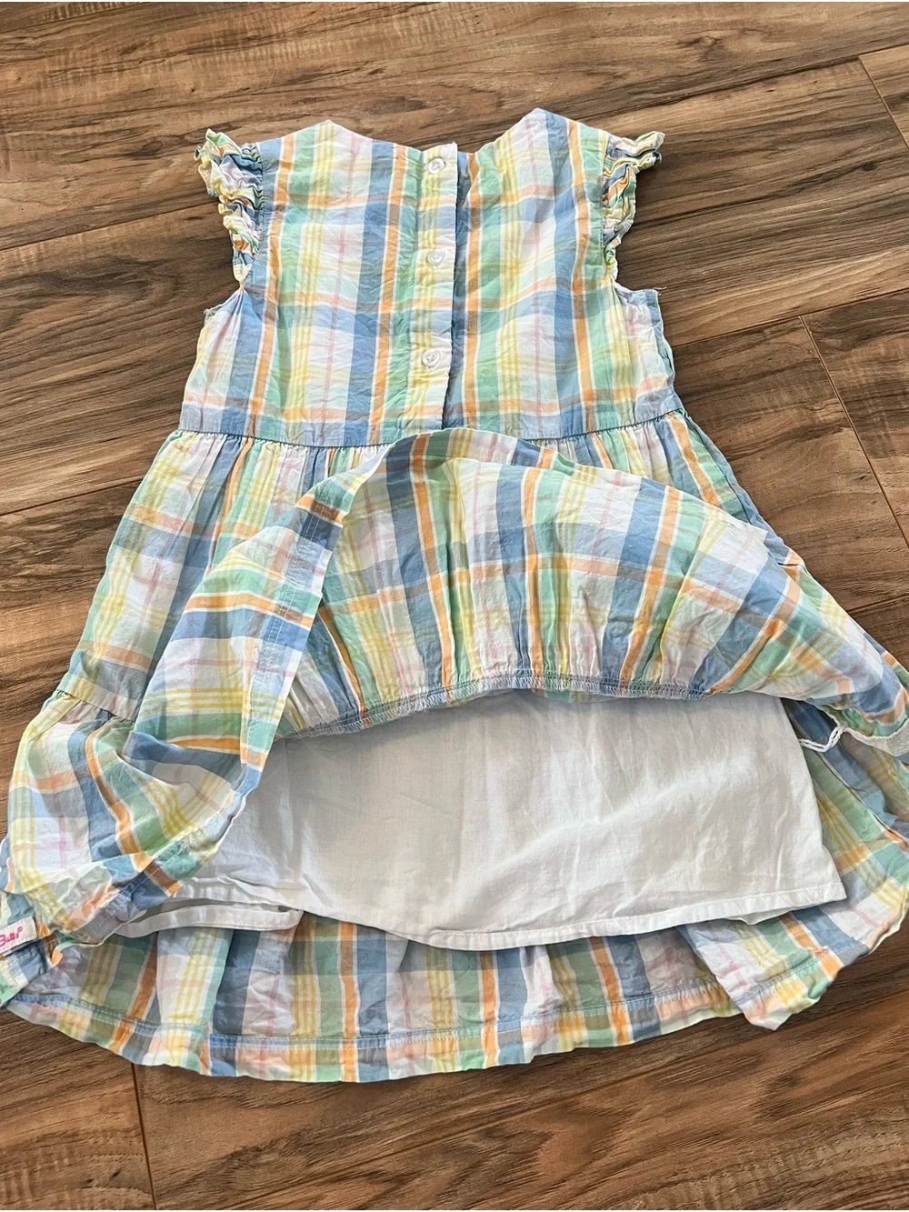 Ruffle Butts Pastel Plaid Tiered Dress in Blue, Yellow, Pink, Green