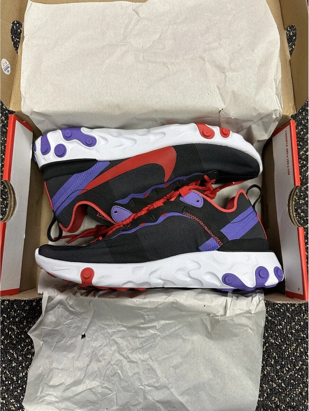 Nike Womens React Element CQ9901-001 Multicolor Running Shoes Sneakers Size 7.5