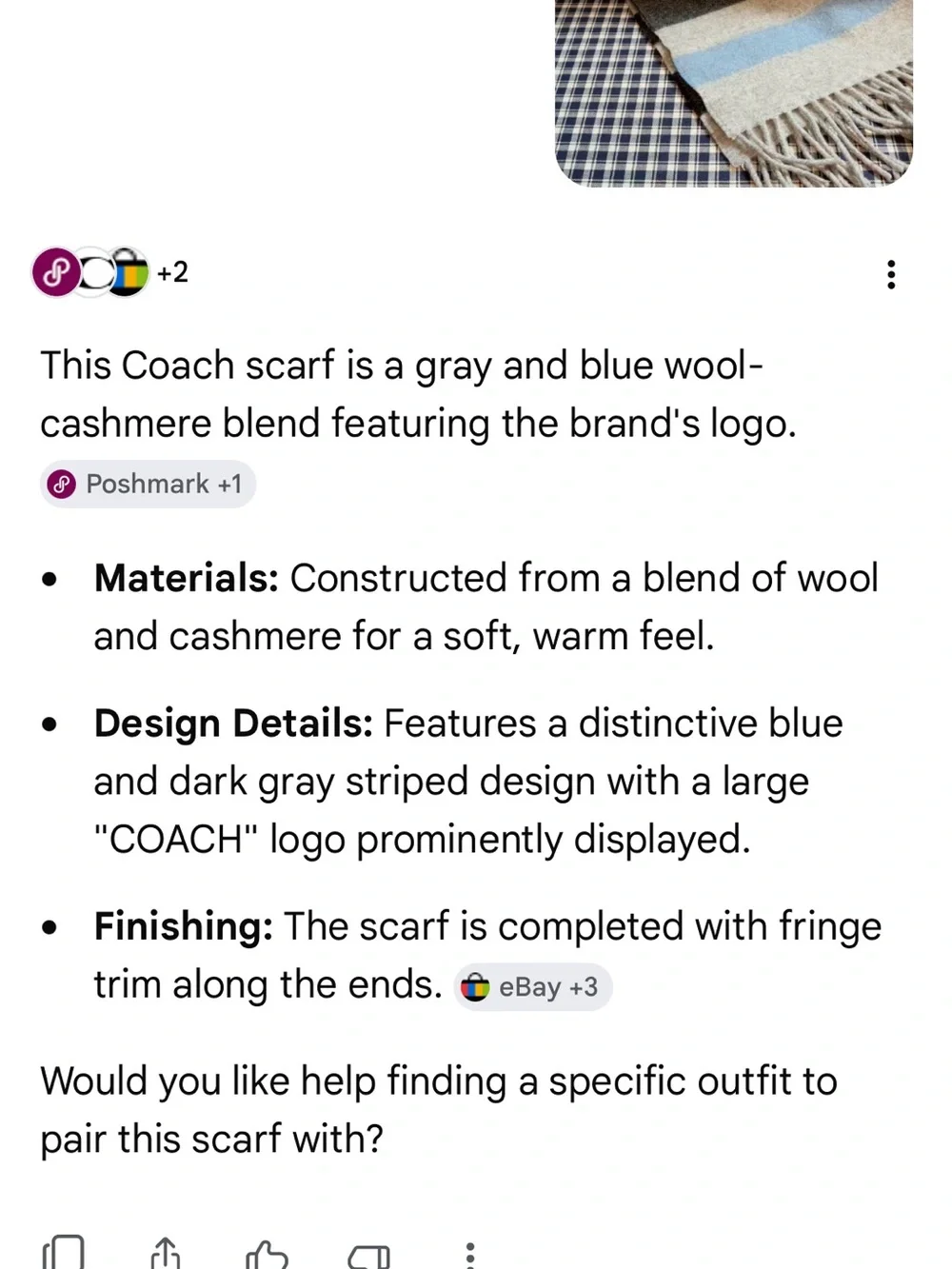 Coach designer scarf