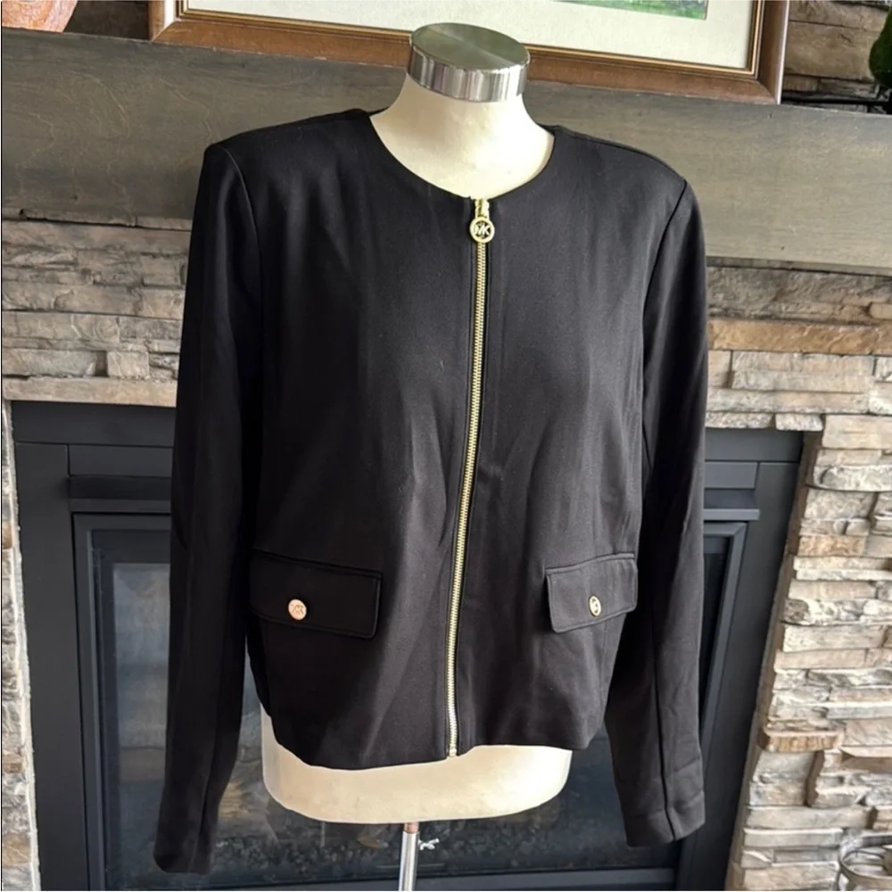 Michael Kors Black Jacket with Gold Details