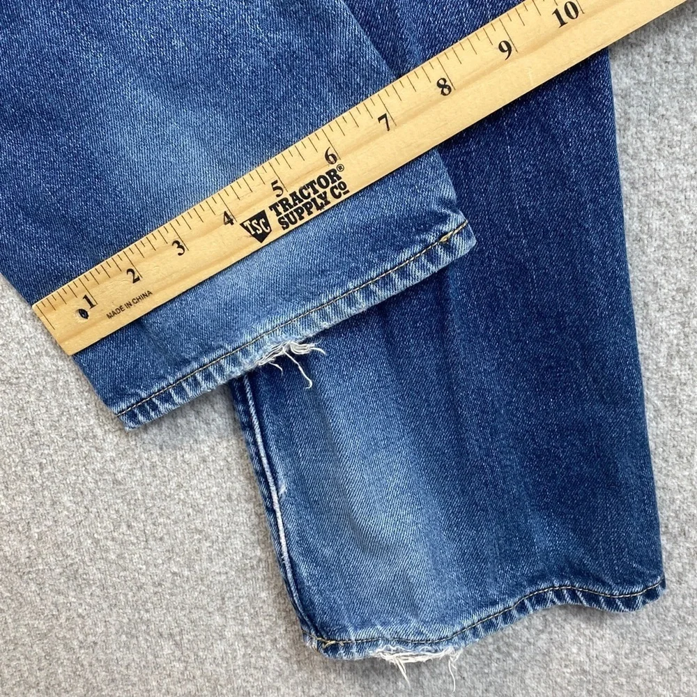 Abercrombie & Fitch distressed jeans mid rise straight leg 31x32 Y2K button fly