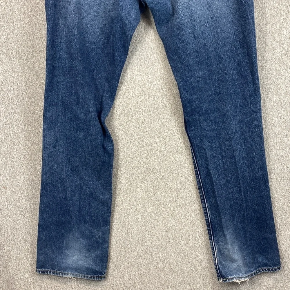 Abercrombie & Fitch distressed jeans mid rise straight leg 31x32 Y2K button fly