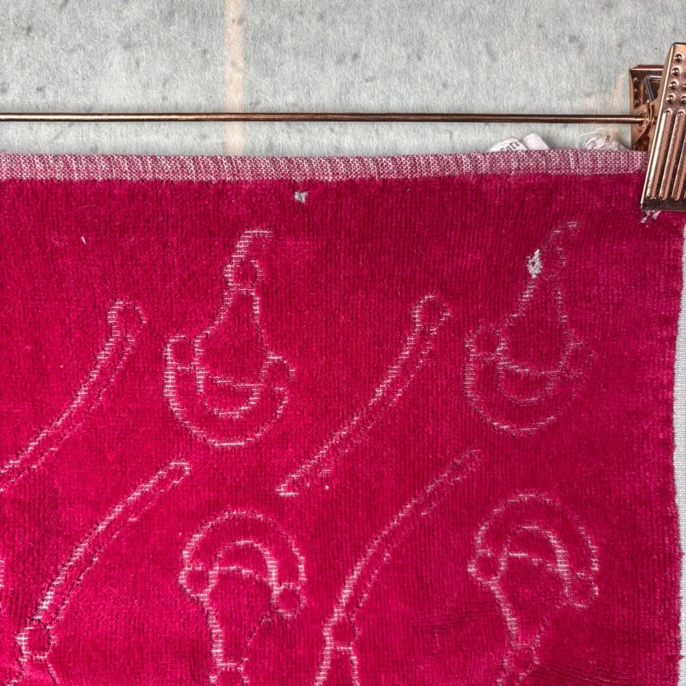 Vintage Gucci‎ Towel Set 5 Piece Burgundy Cotton Horsebit Stirrup Monogram Auth