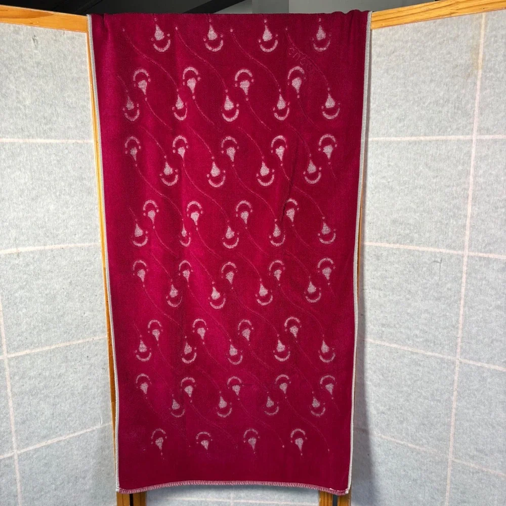 Vintage Gucci‎ Towel Set 5 Piece Burgundy Cotton Horsebit Stirrup Monogram Auth
