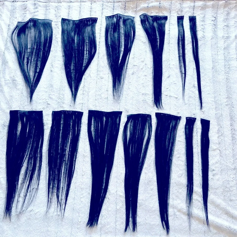 Hair extension, 100% Remy real human hair, black hair, 21 inches long