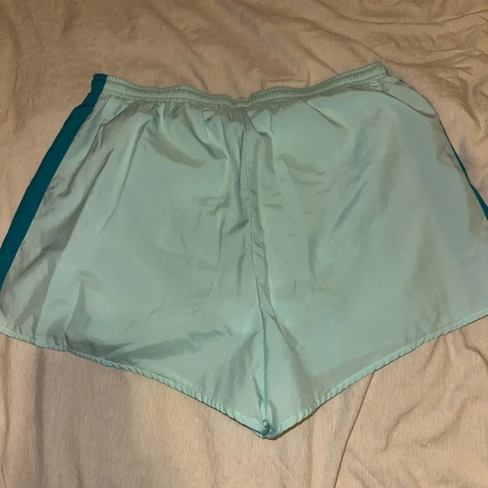 Nike Women's Light Blue and Teal Athletic Shorts