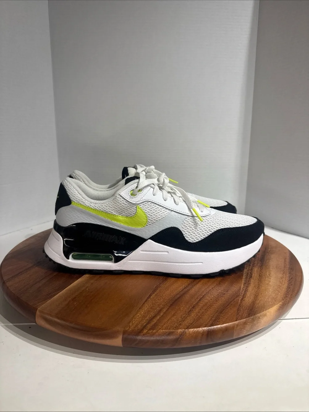 Nike Air Max SYSTM Sneakers (DM9537 100) Men’s Size 10.5 White/Black-Volt