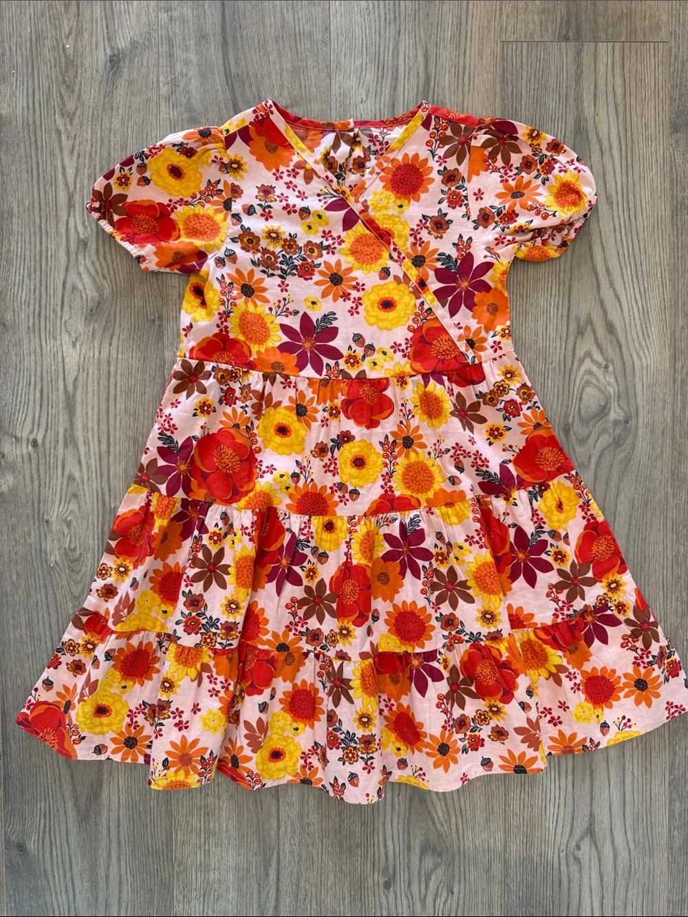 Gymboree Floral Tiered Dress in Pink, Orange & Yellow