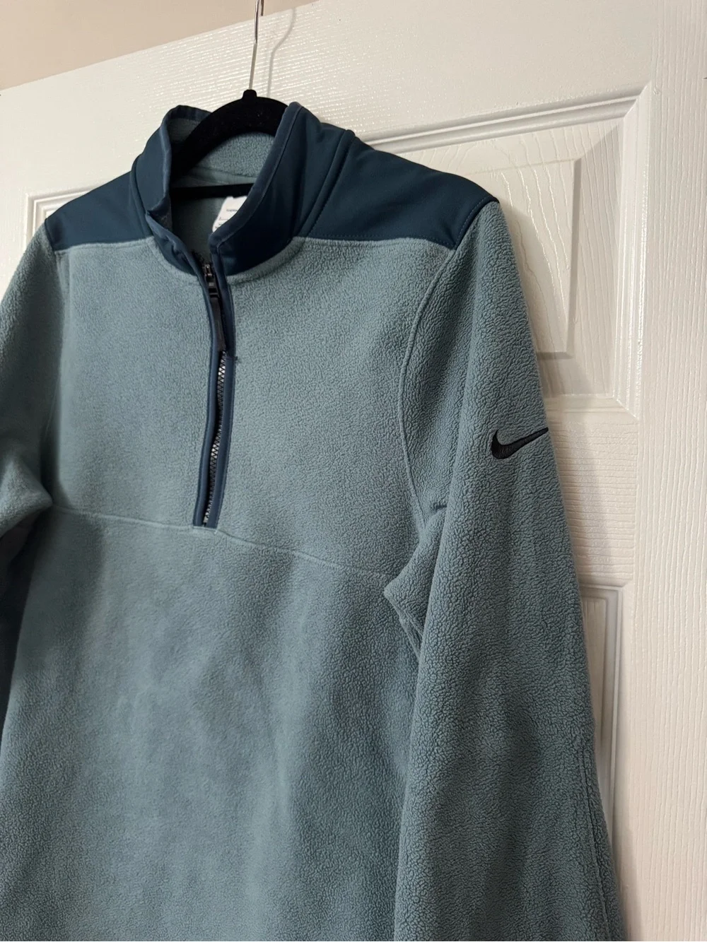 Nike Men’s Half-Zip Fleece Pullover in Slate Blue with Navy Accents