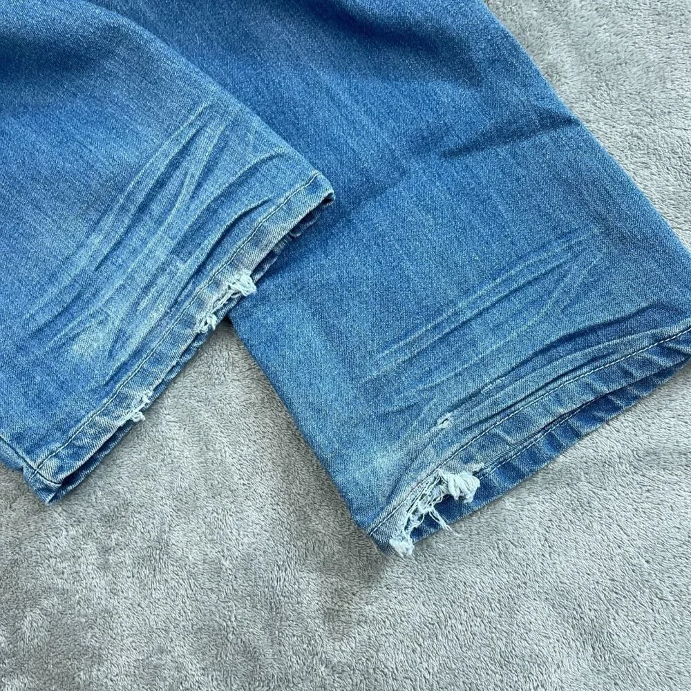 Zanadi Womens Bootcut Jeans Size 9 Blue Denim Cotton Blend Distressed Hem 2474