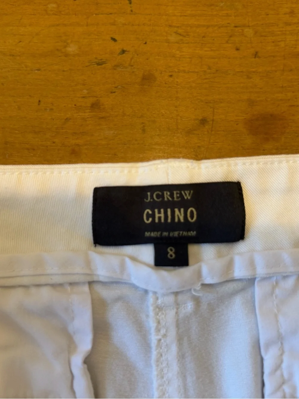 J. Crew Women's White High-Rise Chino Shorts