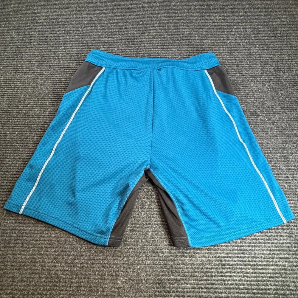 Body Glove Mens Blue Black Mesh Athletic Gym Training Shorts Sz Medium Zippered