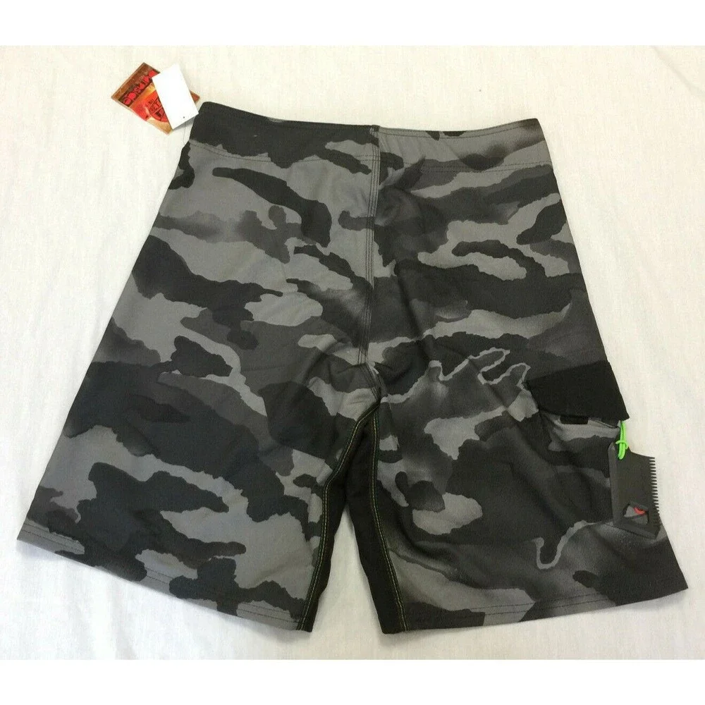 NWT BURNSIDE MENS SWIM CAMO SHORTS SIZE 32