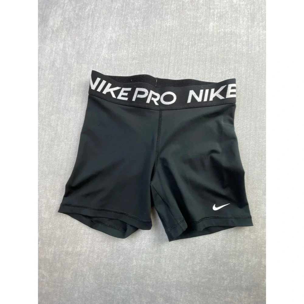 Nike Pro Dri-FIT Womens Black Compression Training Shorts Size M 3 Inch Inseam