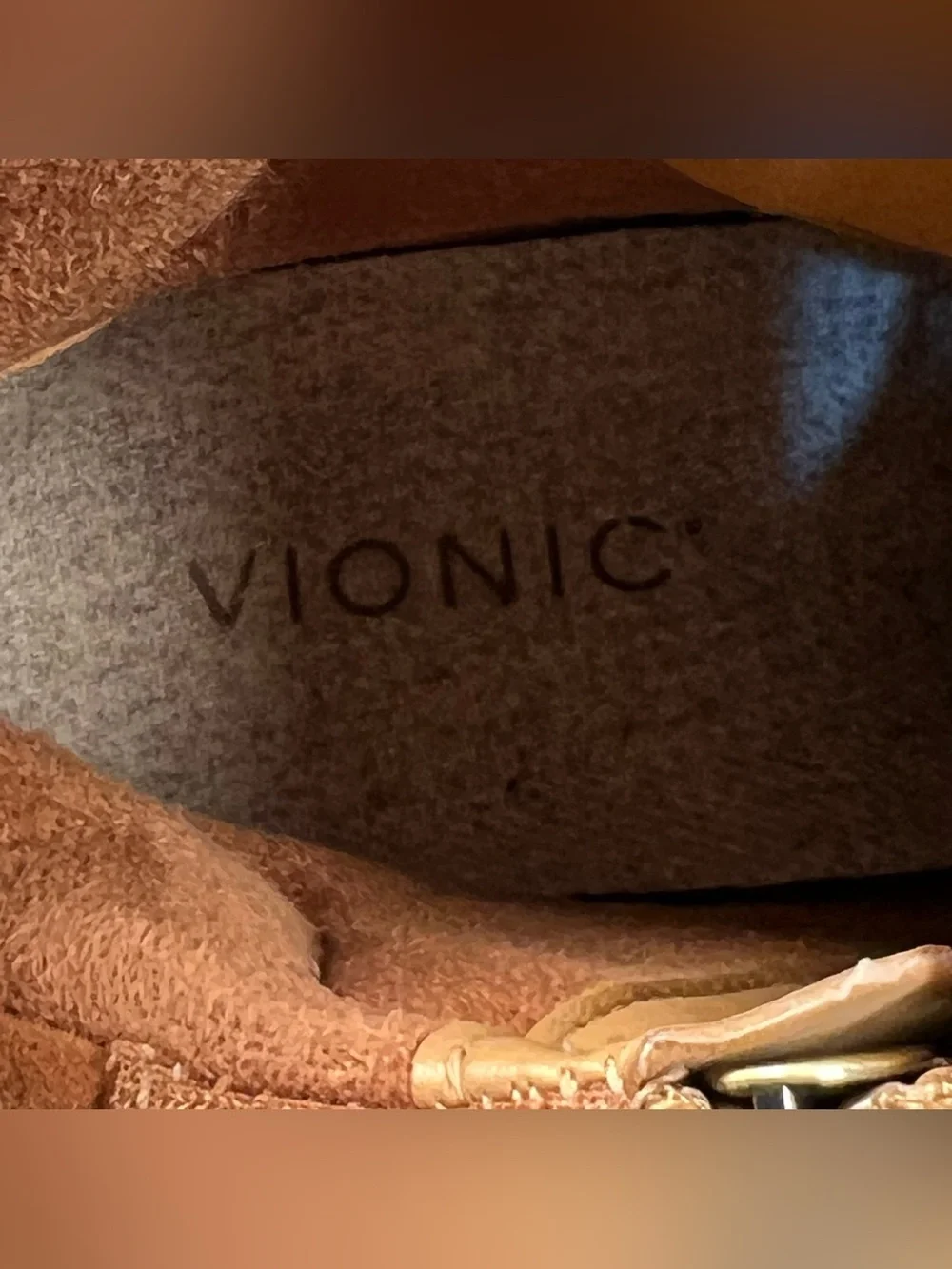 Vionic Spencer Boots Tan Chunky Waterproof Leather Hiker Combat Ankle Zip 8.5