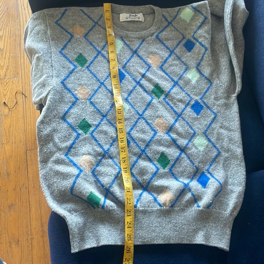 Vintage Pringle argyle wool sweater sz XS