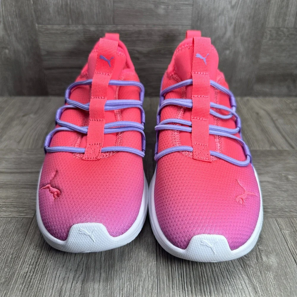 Puma Softride Sophia 2 Kids Size 3C Pink Purple Ombre Mesh Athletic NEW