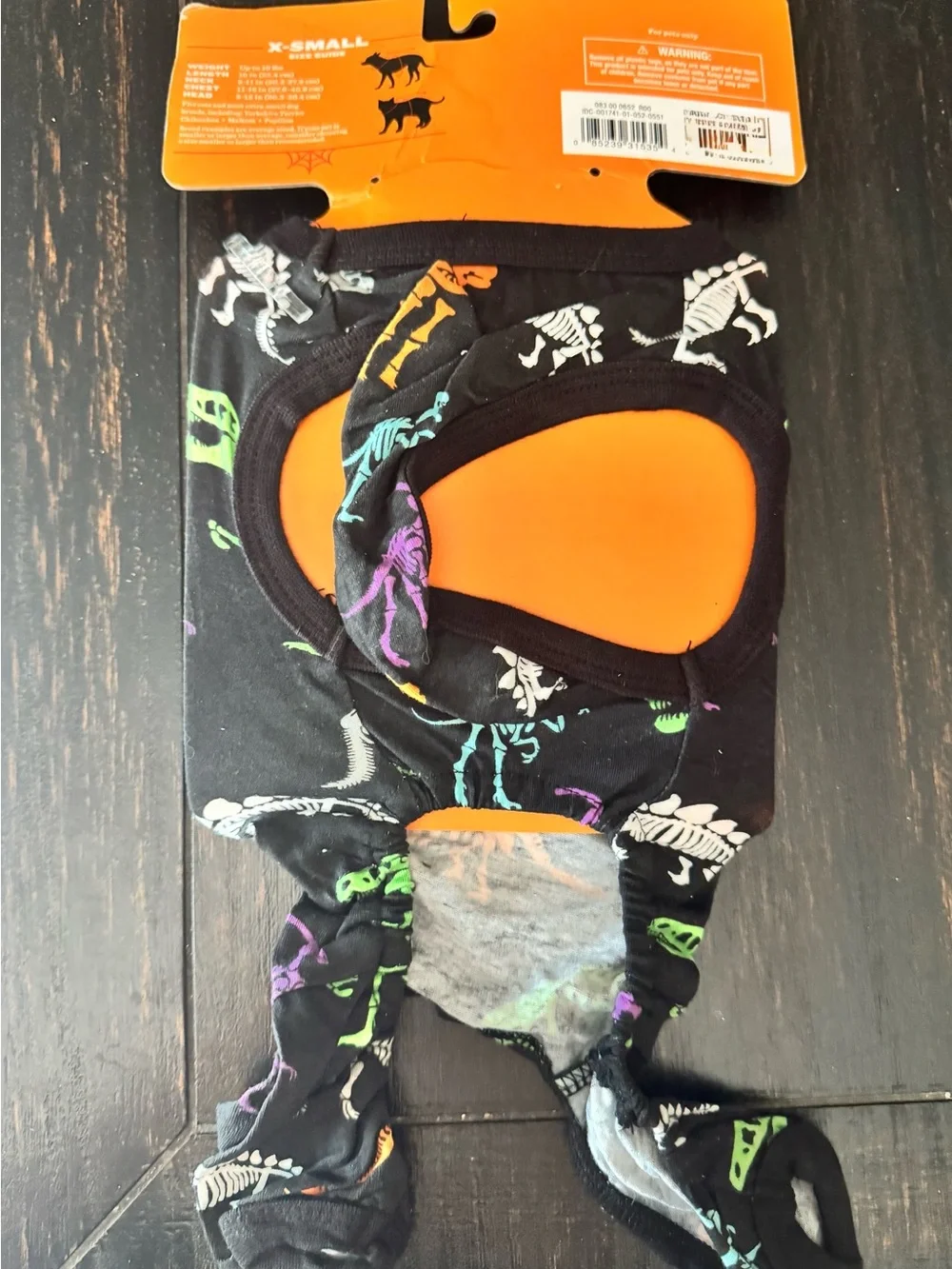 NWT! Hyde and Eek! Boutique Pet skeleton dinosaur pattern pajama size XS onesie