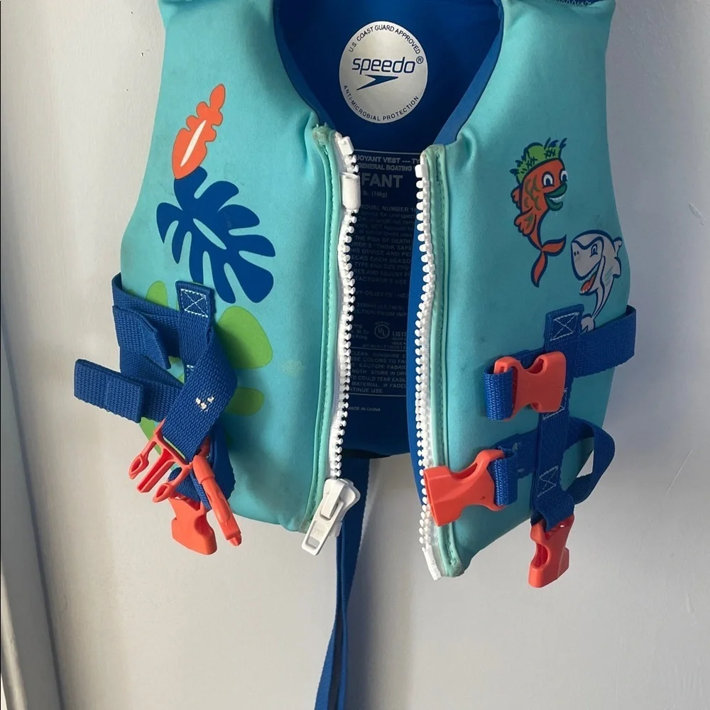 Speedo Kids Swim Vest - Blue and Teal