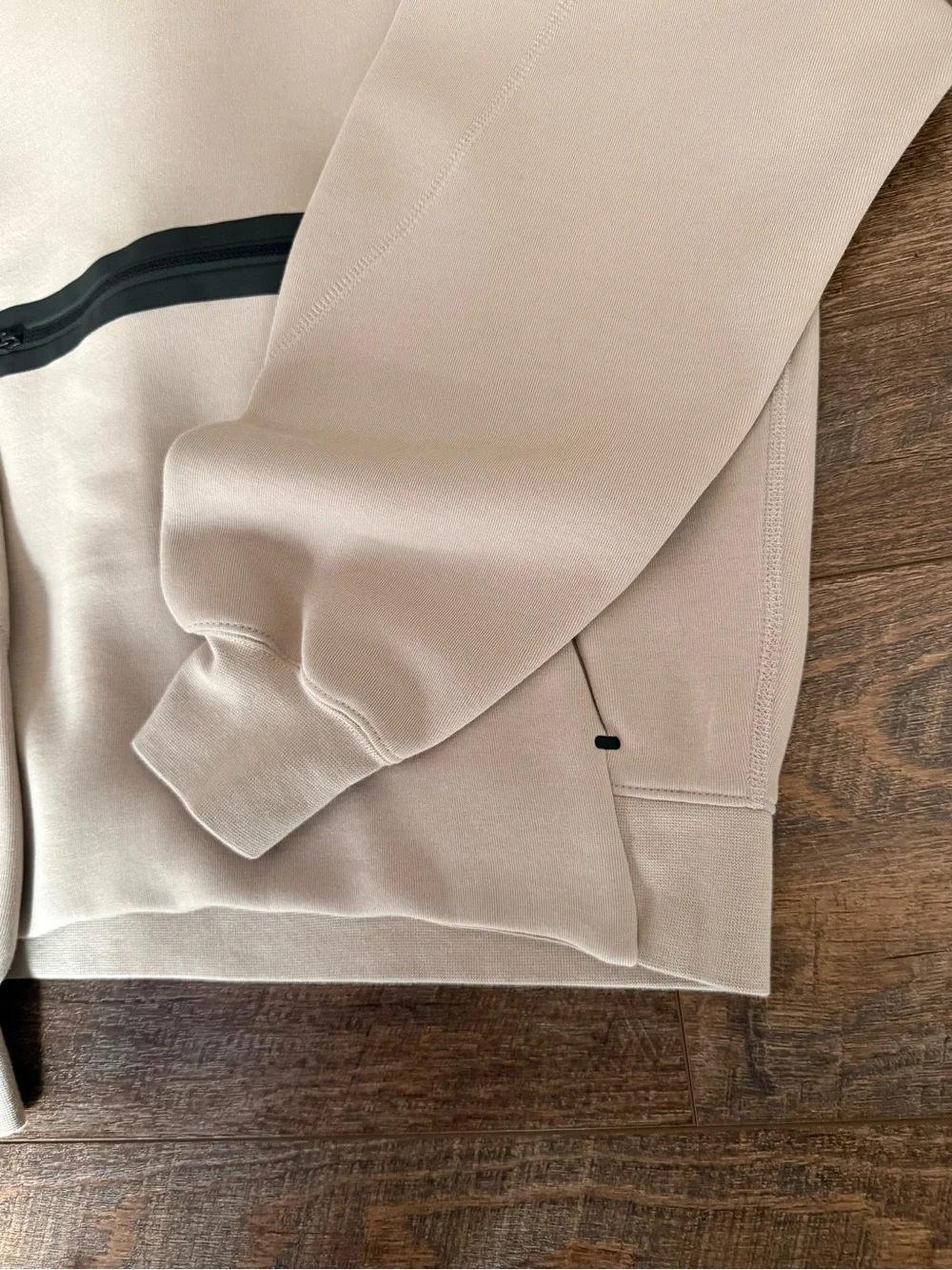 Nike Cream Hoodie with Black Zip Detail